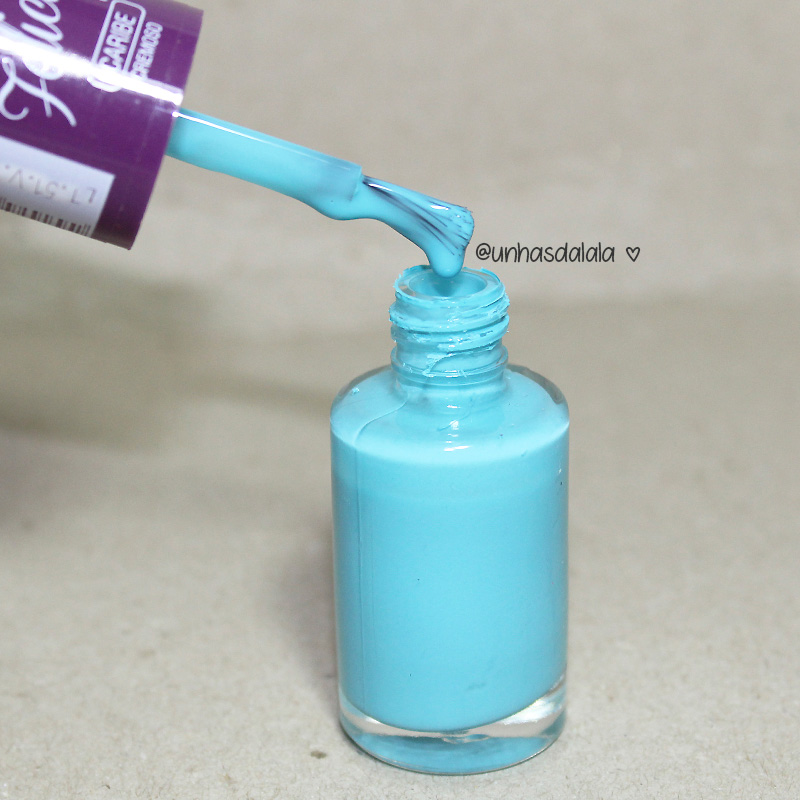 esmalte, unhas da lalá, review esmalte felicittá looks caribe, resenha esmalte felicittá looks caribe, esmalte azul, blue, blue nail polish, blue nails, felicittá looks caribe, unhas bailarina, unhas ballerina, caribe, unhas da lala, unhas da lalá