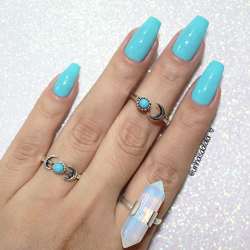 esmalte, unhas da lalá, review esmalte felicittá looks caribe, resenha esmalte felicittá looks caribe, esmalte azul, blue, blue nail polish, blue nails, felicittá looks caribe, unhas bailarina, unhas ballerina, caribe, unhas da lala, unhas da lalá