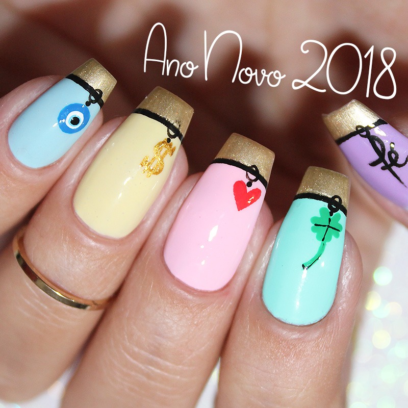 unhas decoradas para o ano novo 2018