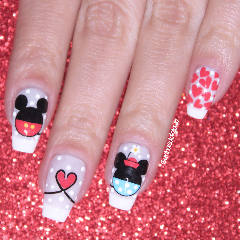 unhas dia dos namorados mickey e minnie, unhas decoradas mickey e minnie, unhas mickey, unhas minnie, mickey, minnie, mickey nails, minnie nails, mickey nail art, minnie nail art, dia dos namorados, unhas dia dos namorados, mickey e minnie, unhas da lala, larissa leite