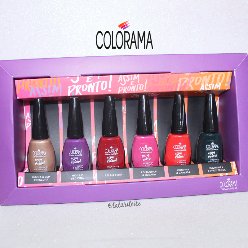 recebidos colorama assim e pronto, esmalte colorama, colorama, coleção assim e pronto, recebidos, coleção nova esmaltes, esmalte verde, esmalte roxo, esmalte rosa, esmalte vermelho, esmalte nude, lala, unhas da lala, larissa leite, recebidos