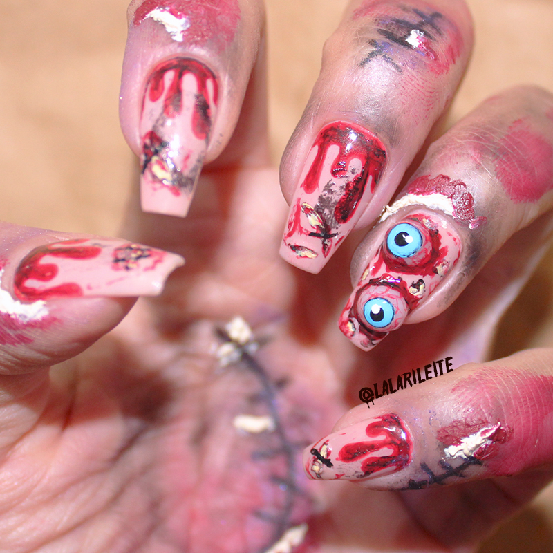 unhas decoradas halloween olhos, halloween, unhas decoradas, nail art, hallowen nails, dia das bruxas, unhas com olhos, unhas zumbi, unhas feridas fake, unhas da lala, larissa leite, olhos halloween, nail art halloween, unhas halloween, unhas dia das bruxas, 