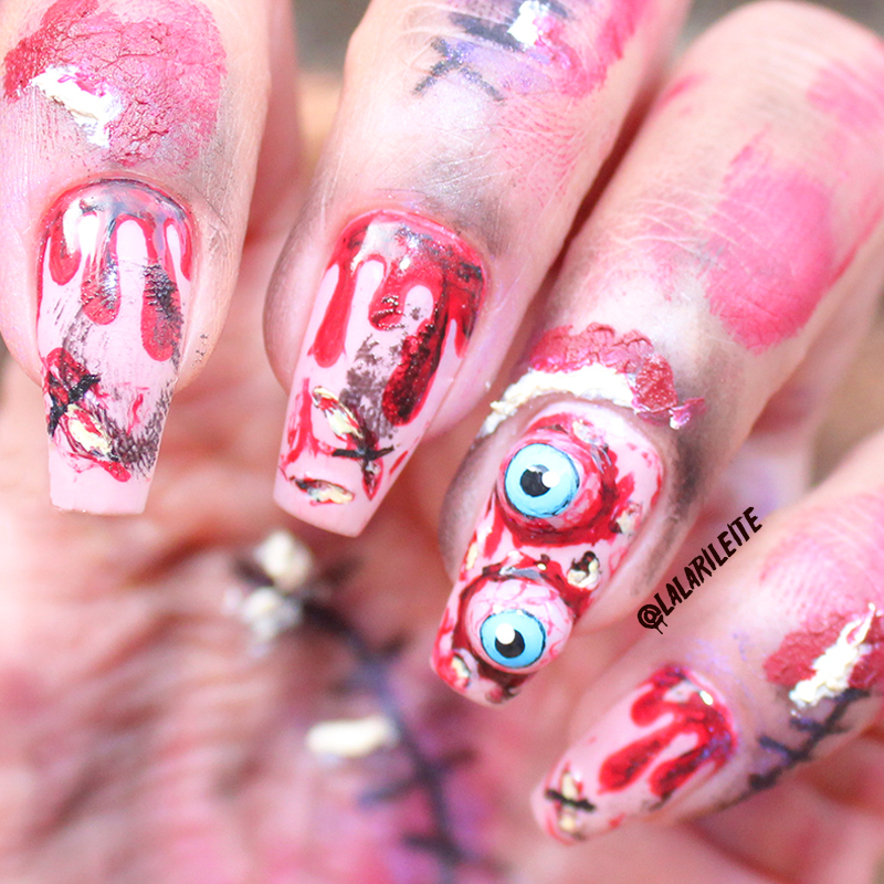 unhas decoradas halloween olhos, halloween, unhas decoradas, nail art, hallowen nails, dia das bruxas, unhas com olhos, unhas zumbi, unhas feridas fake, unhas da lala, larissa leite, olhos halloween, nail art halloween, unhas halloween, unhas dia das bruxas,