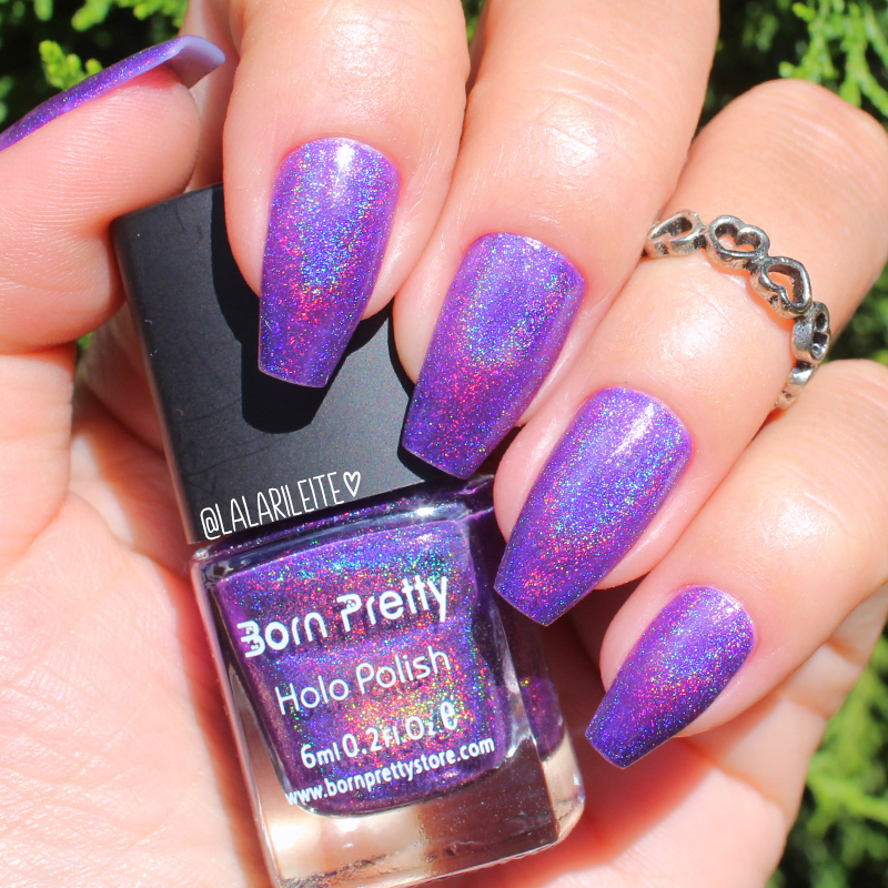 Esmalte Born Pretty Roxo Holográfico, born pretty, esmalte roxo, esmalte holográfico, esmalte born pretty, born pretty nail polish, holograhic nails, holographic nail polish, holographic polish, holografico, larissa leite, unhas da lala, lala, roxo holográfico, unhas roxas, purple nails, esmalte, esmaltes, blog, esmalte gringo bom, esmalte xixi de unicórnio, unicorn nails, unhas unicórnio