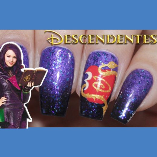 unhas descendentes, descendentes 3, descendentes, nail art descendentes, unhas descendentes 3, ombre nails, unhas degrade, descendants nail art, descendants 3, descendants 3 nail art, unhas da lala, lala, larissa leite, blog unhas da lala