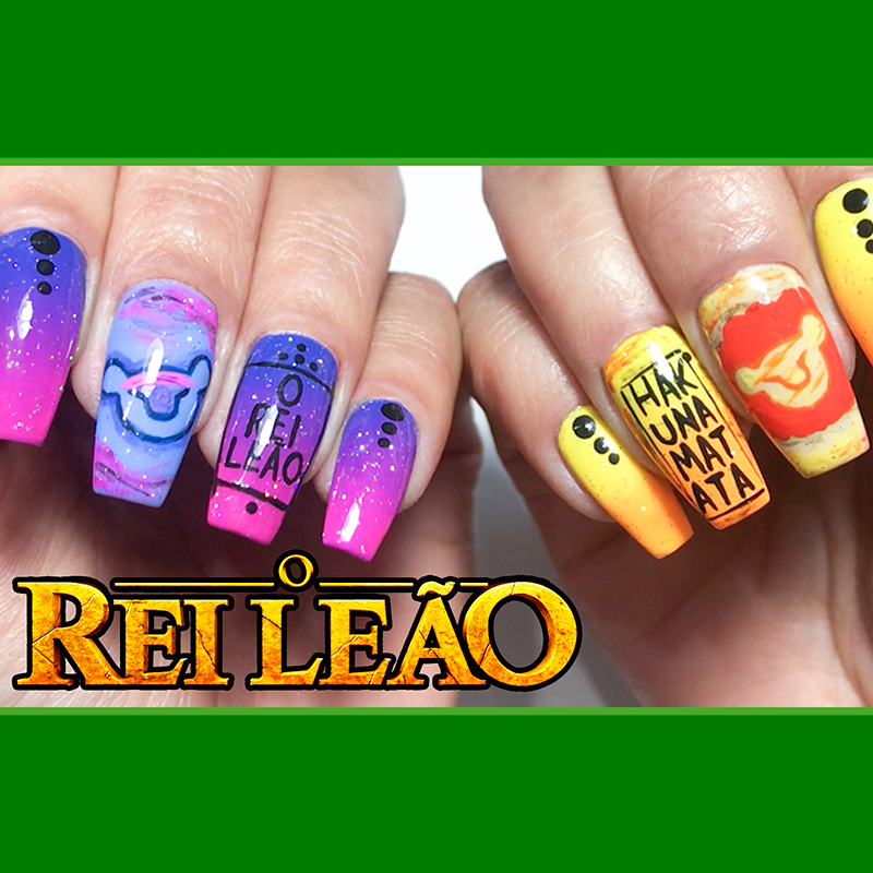 unhas rei leão, filme o rei leão, rei leão, unhas rei leão, unhas decoradas rei leão, nail art, lion king nails, the lion king nails, unhas da lala, lala, larissa leite, unhas para o filme o rei leão, unhas decoradas fáceis rei leão, unhas decoradas simba, unhas do simba, unhas simba, nail art simba