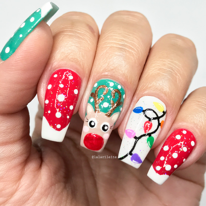 natal 2019, unhas natal 2019, unhas natal, renas de natal, unhas natalinas, unhas decoradas, unhas decoradas para o natal, unhas renas natal, christmas nail art, xmas nail art, nail art, unhas da lala, larissa leite, blog da lala, blog larissa leite, blog unhas da lala