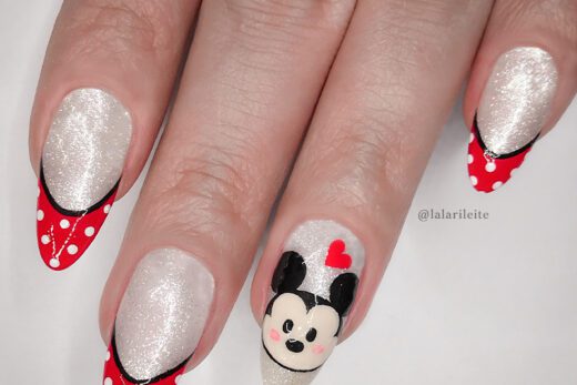 unhas mickey, unhas francesinha, unhas mickey mouse, mickey nails, french nails, mickey mouse nails, larissa leite, larissa leite unhas, unhas da lala