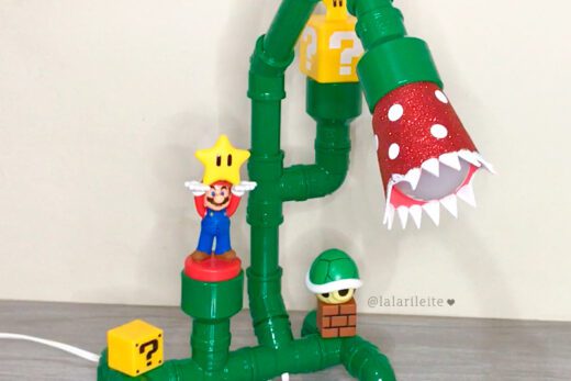 luminária mario bros, super mario, como fazer luminária de cano de pvc, luminária cano de pvc, luminária mario cano de pvc, luminária, diy luminária mario bros, luminaria de pvc, larissa leite