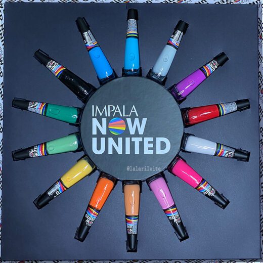 now united, impala now united, esmaltes now united, esmalte impala now united, esmalte, esmalte primavera verão 2021, cores esmaltes primavera verão 2021, now united cores, paleta de cores now united, now united nomes das cores, significado cores now united, uniters, novidade esmaltes, lançamento esmaltes, mundial impala, now united kit, resenha esmaltes now united impala, swatch esmaltes impala now united, unhas da lala, larissa leite