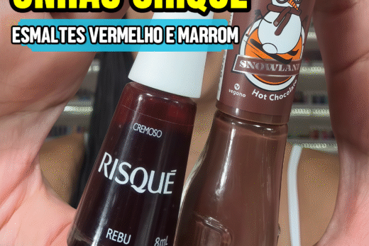 Unhas Chiques e Elegantes com Dailus Hot Chocolate e Risqué Rebu