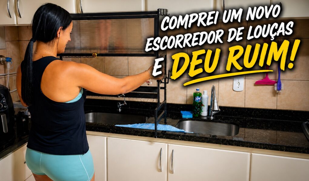 Achadinho para a cozinha: escorredor de louças com armário