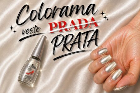 Esmalte Colorama O Diabo Veste Prada Prata: o prata com fundo dourado que foge do óbvio