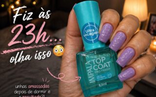Esmaltação de Madrugada com Lilás e Top Coat de Ultra Secagem