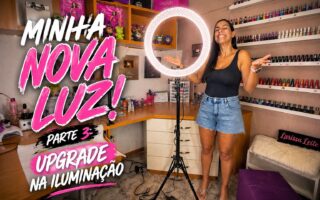 Iluminação nova para gravar unhas: meu cantinho com ring light LED