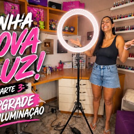 Iluminação nova para gravar unhas: meu cantinho com ring light LED
