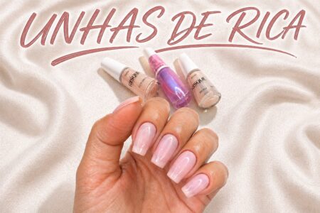 Unhas rosadas com efeito perolado: a combinação de Risqué, Impala e Colorama