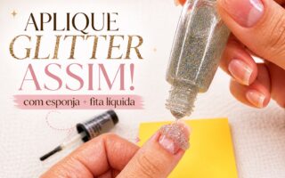Glitter prata nas unhas: como aplicar com esponja e fita líquida