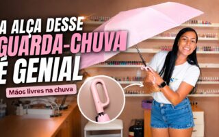 Guarda-chuva rosa com alça prática: um achadinho fofo para presentear