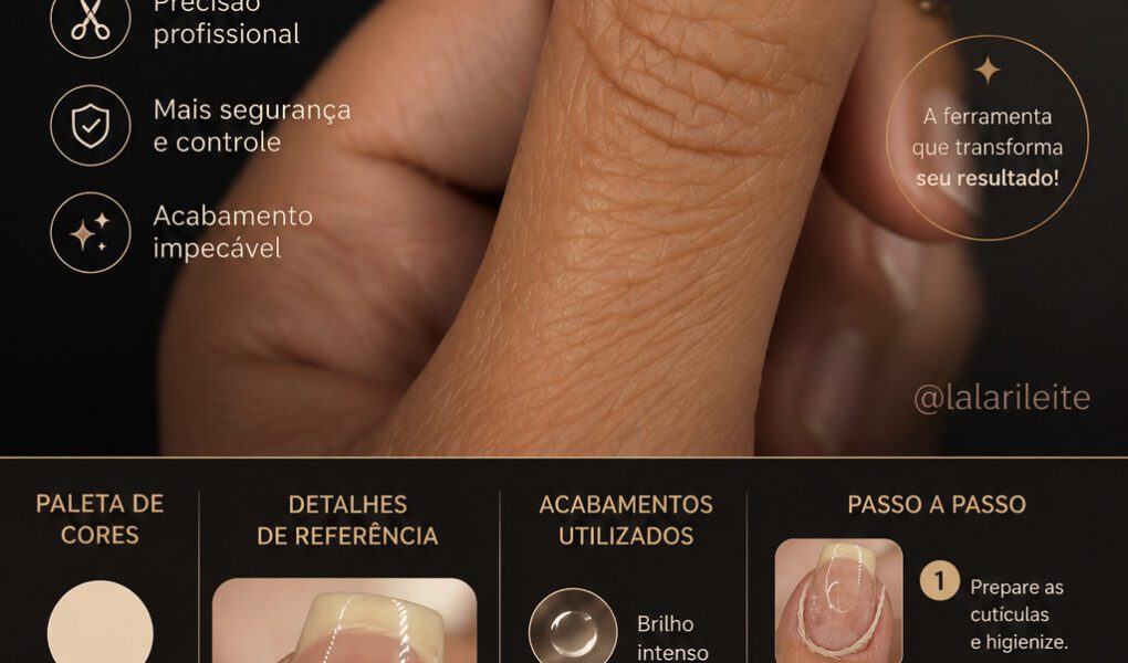 =Tutorial premium com foco em cutícula perfeita e acabamento natural brilhante utilizando o alicate Staleks Smart 10 em uma estética clean e sofisticada.