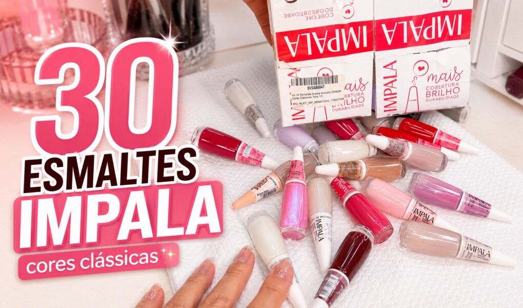 Kit de 30 esmaltes Impala: cores clássicas para variar o esmalteiro