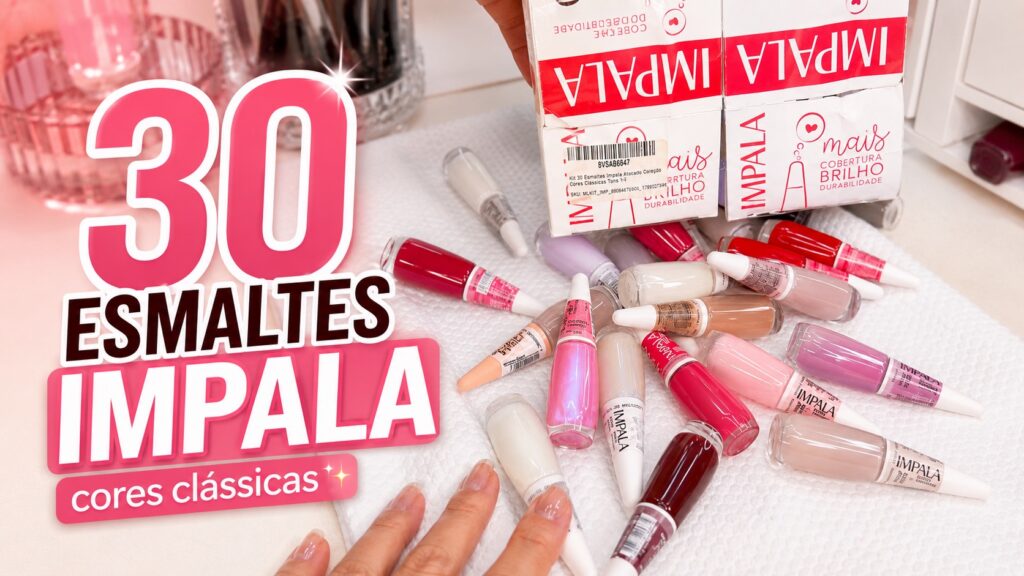 Kit de 30 esmaltes Impala: cores clássicas para variar o esmalteiro