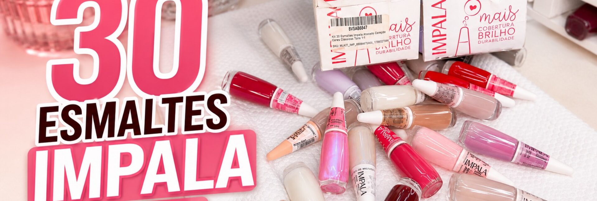 Kit de 30 esmaltes Impala: cores clássicas para variar o esmalteiro