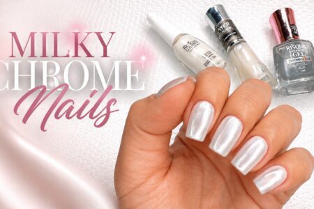 Milk chrome nails: o branquinho com brilho cromado que está em alta
