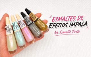 Novos efeitos da Impala: cromados e glitters sobre o esmalte preto