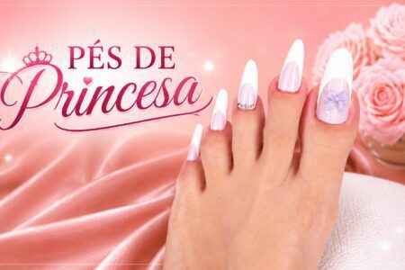 Pé de princesa: francesinha delicada com esmaltação em tons suaves