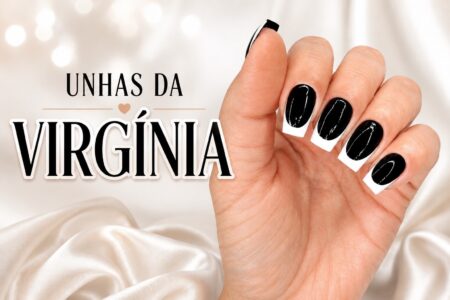 Unhas da Virgínia: a esmaltação preta com francesinha branca que entrou na tendência