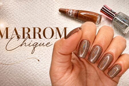 Unhas com marrom holográfico: a combinação chique que ganha destaque