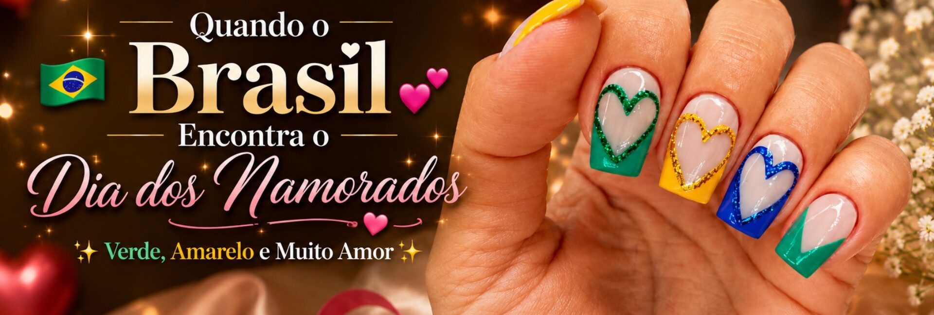 Francesinha gravata com coração e glitter para o Dia dos Namorados
