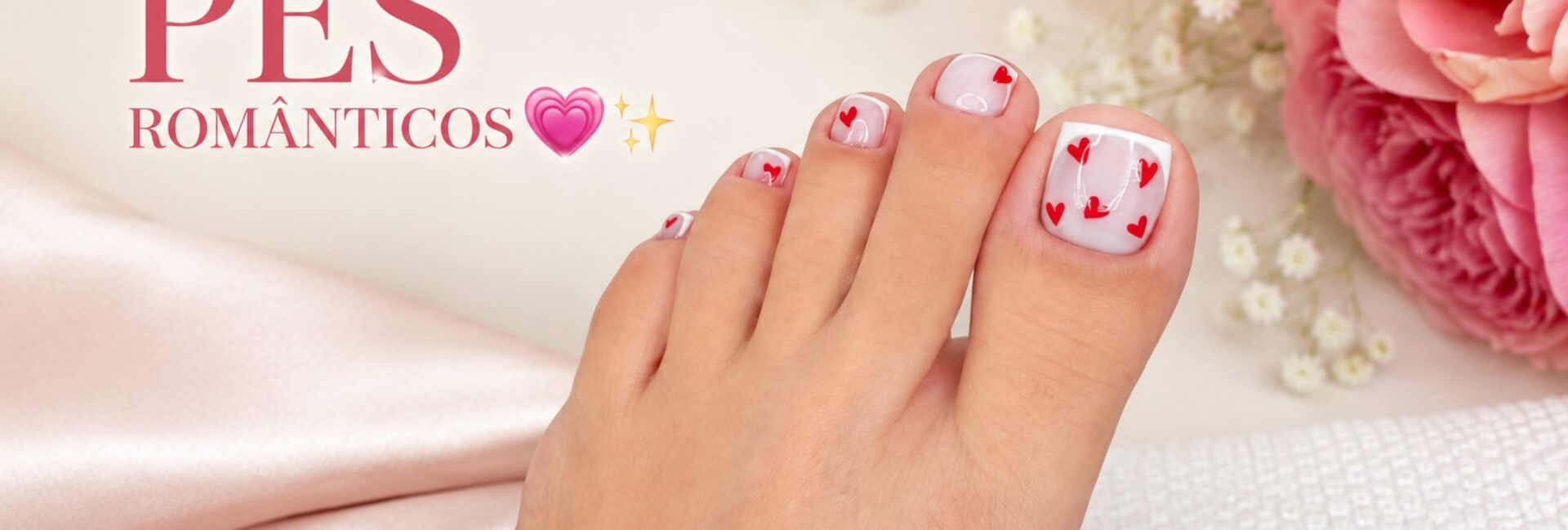 Francesinha nas unhas dos pés para o Dia dos Namorados