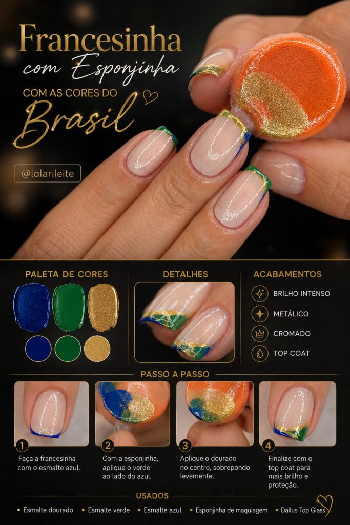 Francesinha com Esponjinha com as Cores do Brasil
