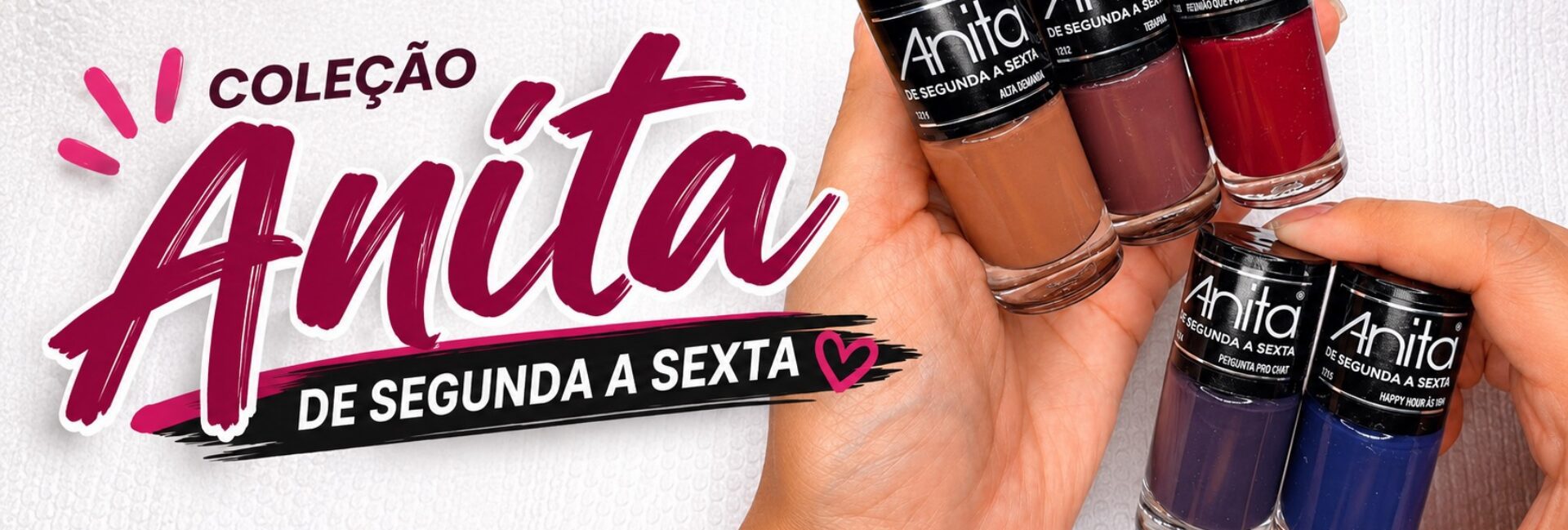 Nova coleção de esmaltes Anita: 5 cores elegantes para a semana