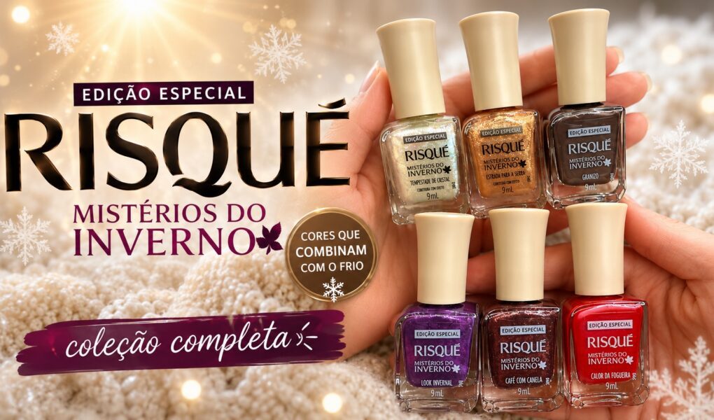 Coleção Risqué Mistérios do Inverno: tons metálicos e efeito de cobertura