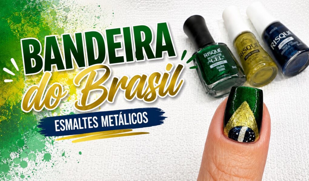 Unha decorada do Brasil fácil com esmaltes metálicos da Risqué