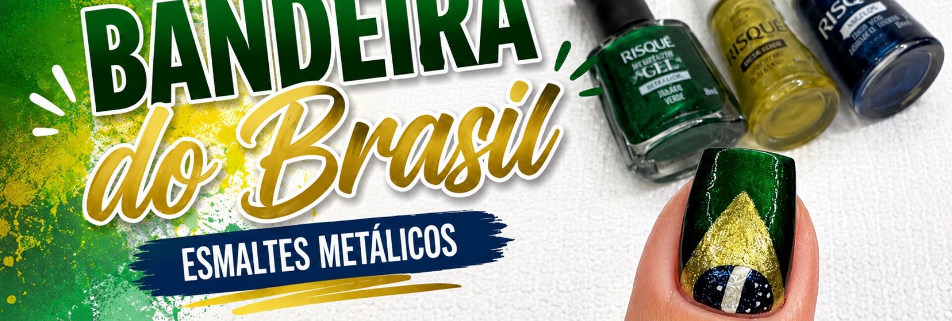 Unha decorada do Brasil fácil com esmaltes metálicos da Risqué