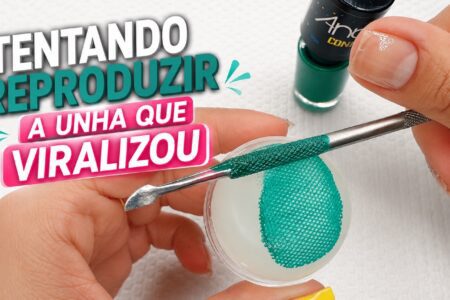 Como reproduzir a unha que viralizou com esmalte verde e carimbo