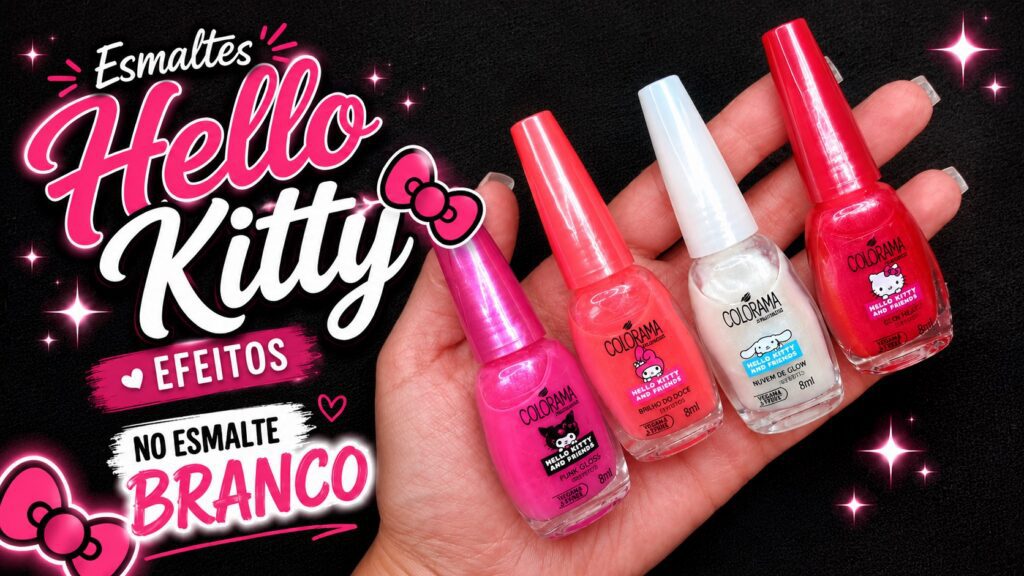 Efeitos Hello Kitty Colorama no esmalte branco: veja as cores em Pétala Branca