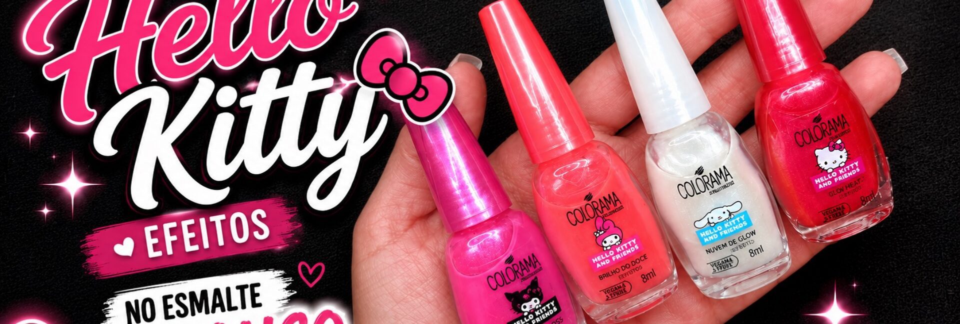 Efeitos Hello Kitty Colorama no esmalte branco: veja as cores em Pétala Branca
