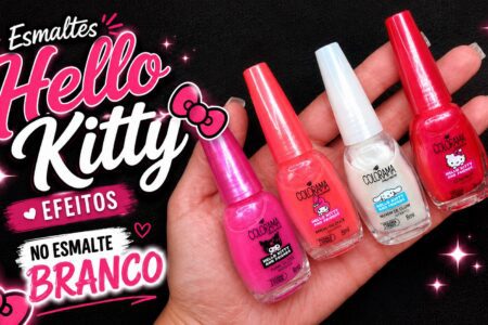 Efeitos Hello Kitty Colorama no esmalte branco: veja as cores em Pétala Branca