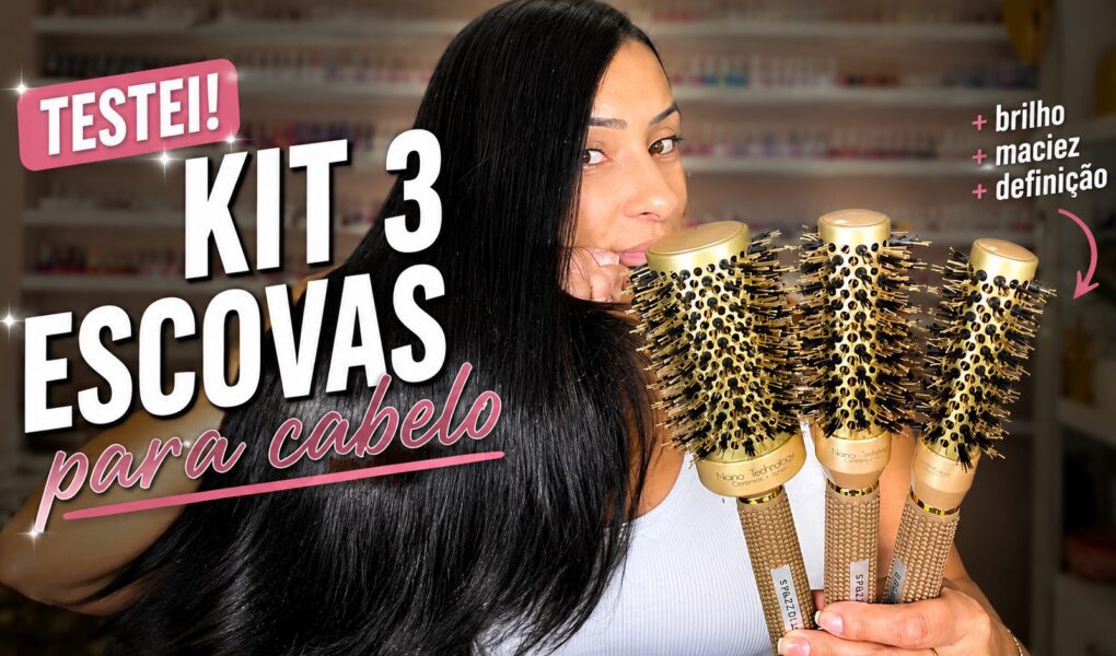 Escovas de cabelo com pelo de javali: testando o novo kit dourado