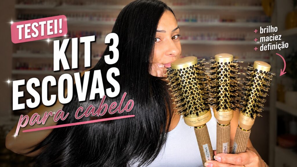 Escovas de cabelo com pelo de javali: testando o novo kit dourado