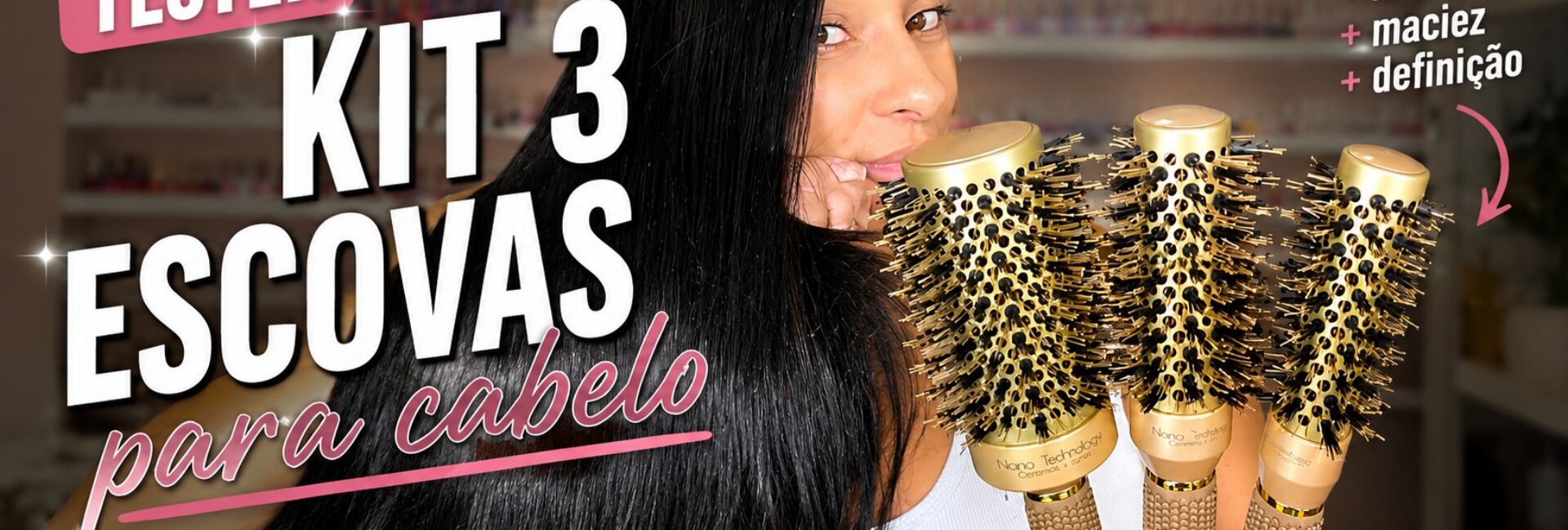 Escovas de cabelo com pelo de javali: testando o novo kit dourado
