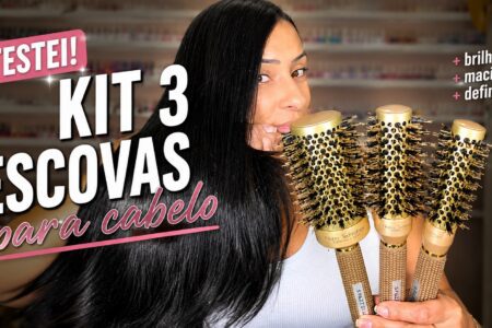 Escovas de cabelo com pelo de javali: testando o novo kit dourado