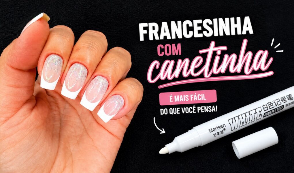 Francesinha perfeita com canetinha e tinta acrílica branca
