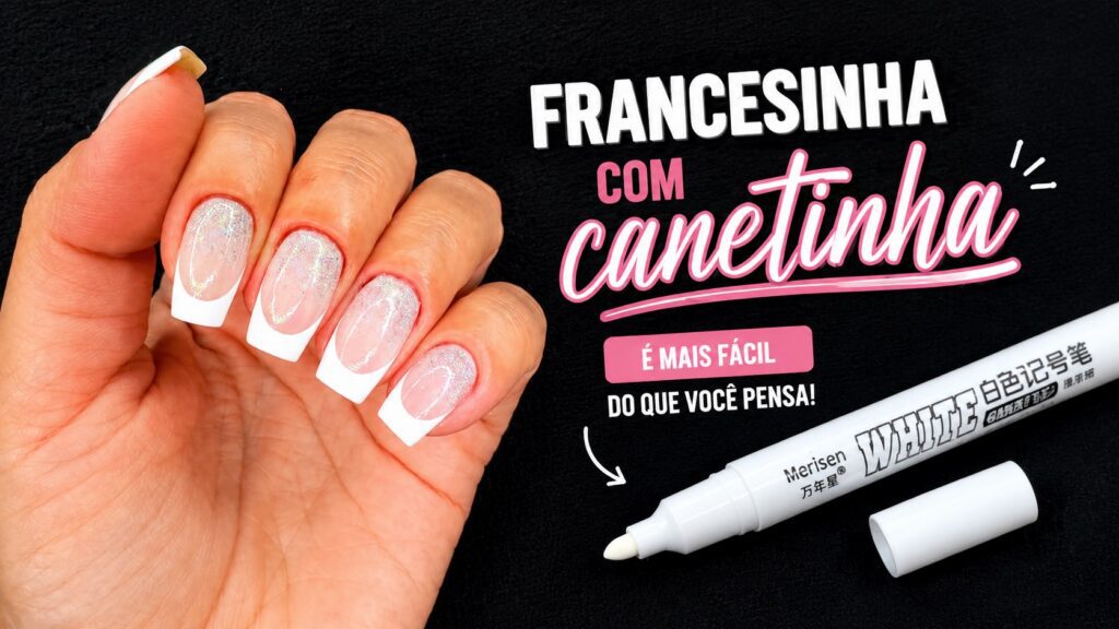 Francesinha perfeita com canetinha e tinta acrílica branca