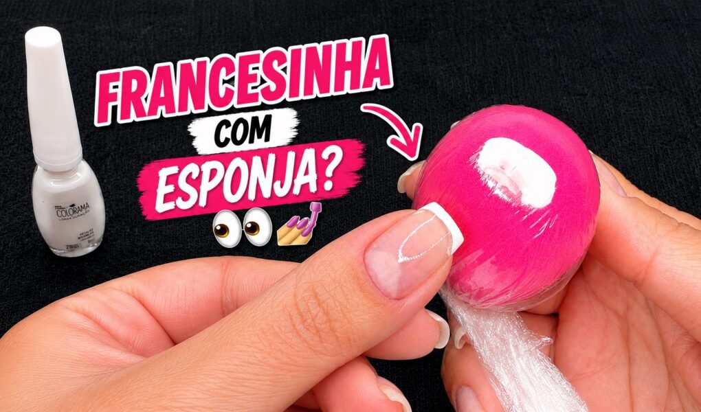 Francesinha sem carimbo: truque com esponja de maquiagem e plástico filme
